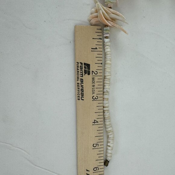 Vintage Seashell Necklace Natural Tropical Puka Shell Choker Pink White 18" - Picture 10 of 10